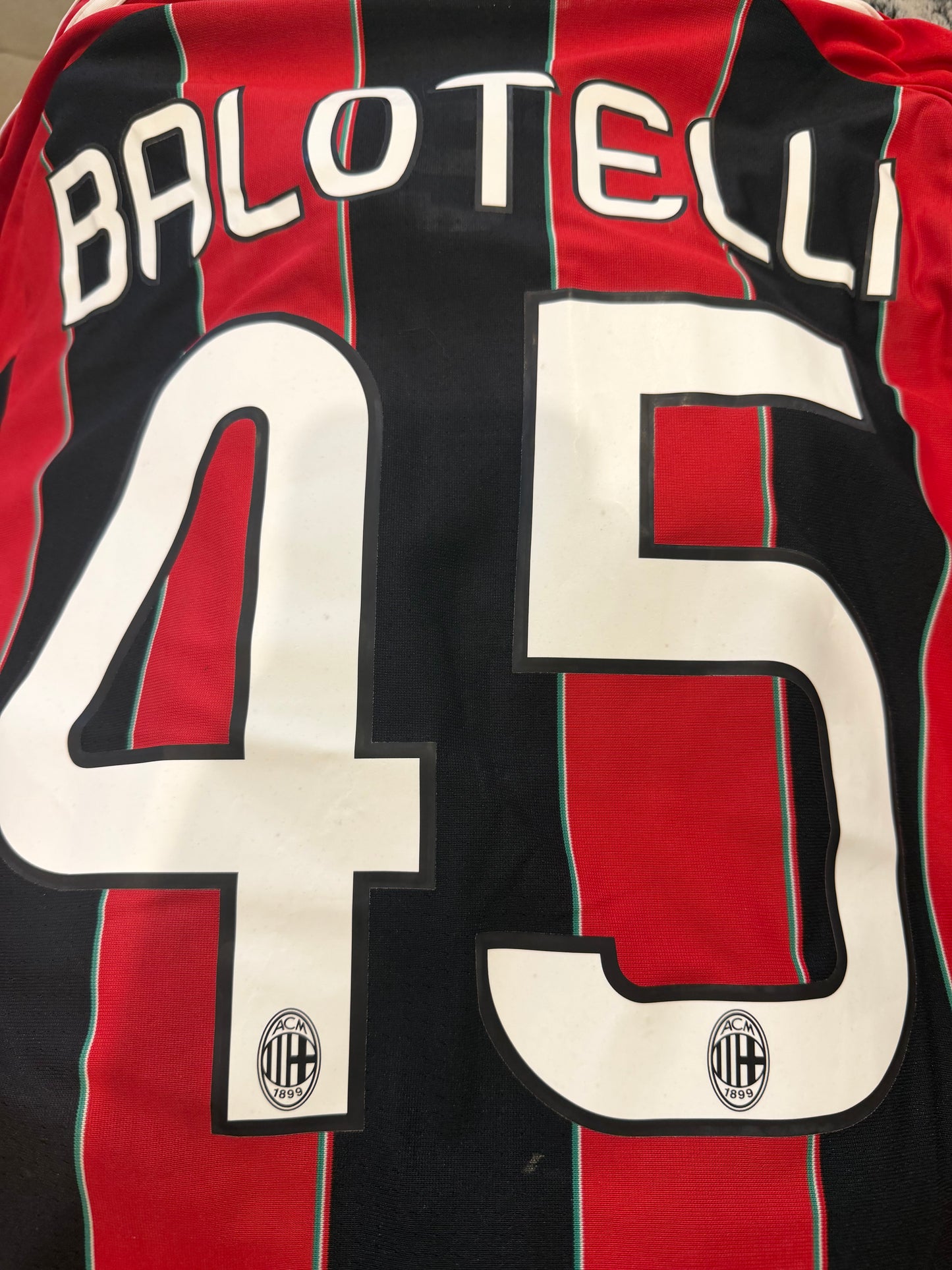 Adidas AC Milan 2011/12 Home Jersey – #45 Balotelli (Serie A Edition)- L