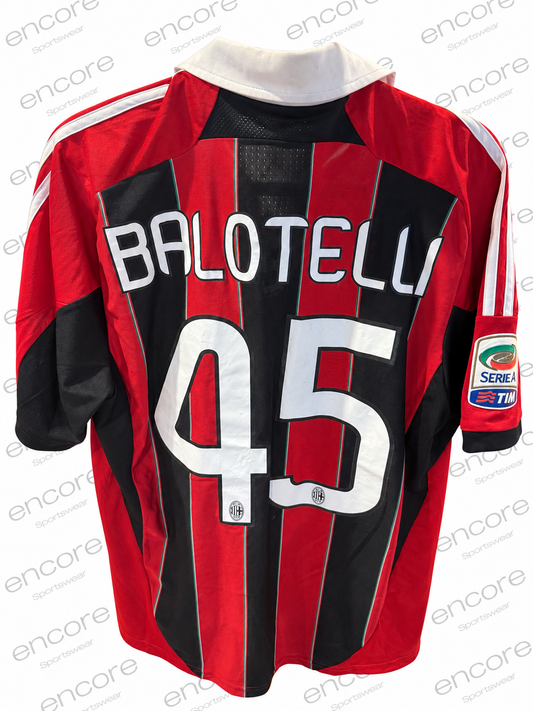 Adidas AC Milan 2011/12 Home Jersey – #45 Balotelli (Serie A Edition)- L
